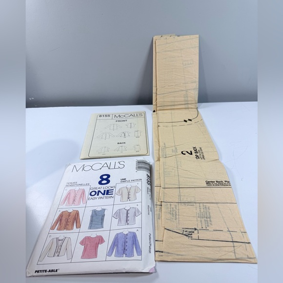 McCall's Pattern 8155 Misses Top Jacket 2 Lengths Size Medium 12-14 Uncut - Picture 2 of 5